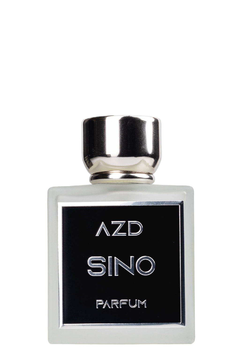 Parfum bottle labeled 'AZD Sino' on a light gray background