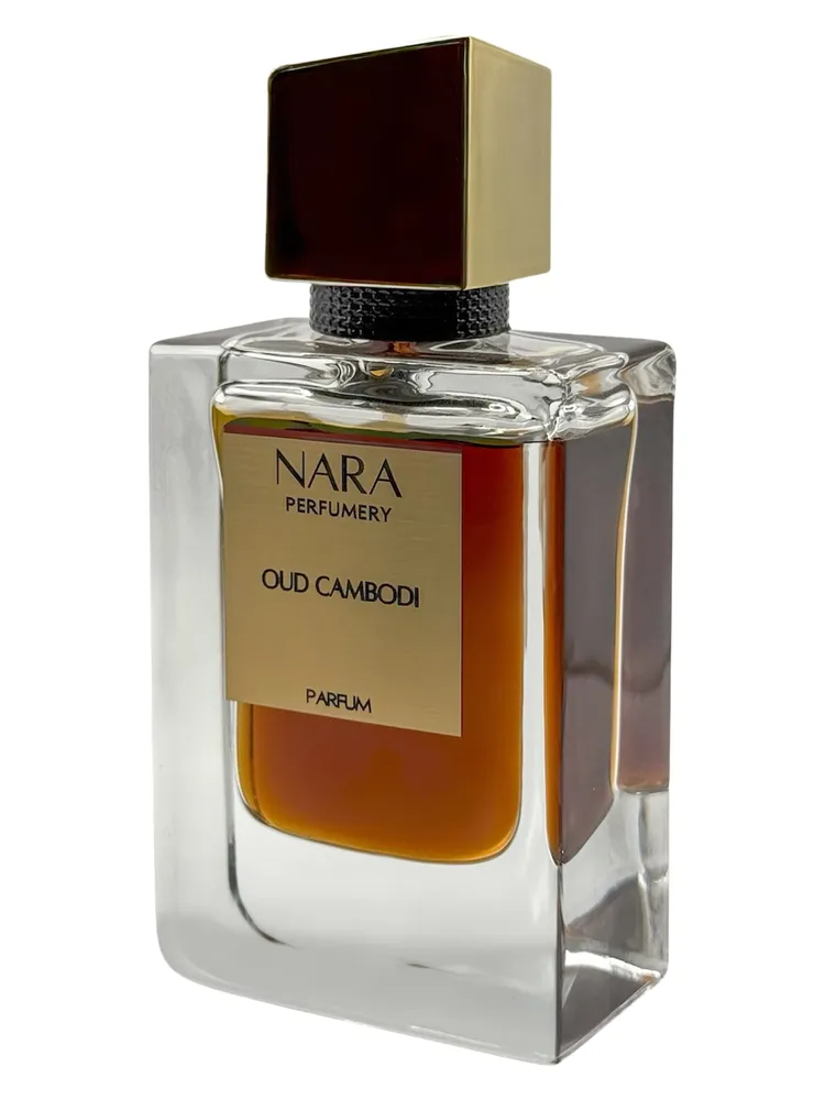 Nara Perfumery Oud Cambodi perfume bottle on a white background