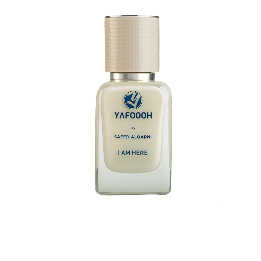 Yafoooh perfume bottle on a light green background