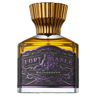 Bottle of Fortunate Brand Whiskey with gold cap on a white background